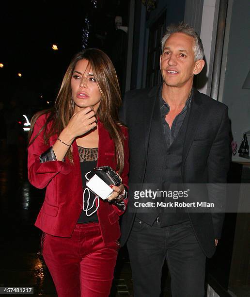 Gary Lineker and Danielle Lineker at the Groucho club on December 17, 2013 in London, England.