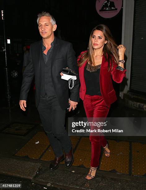 Gary Lineker and Danielle Lineker at the Groucho club on December 17, 2013 in London, England.