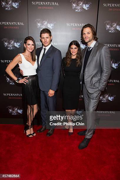 Actors Danneel Ackles, Jensen Ackles, Genevieve Cortes and Jared Padalecki attend the "Supernatural" 200th episode celebration at the Fairmont...