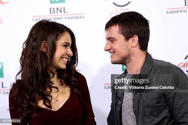 Claudia Traisac and Josh Hutcherson attend the 'Escobar: Paradise Lost' Photocall during the 9th Rome Film Festival on October 19, 2014 in Rome,...