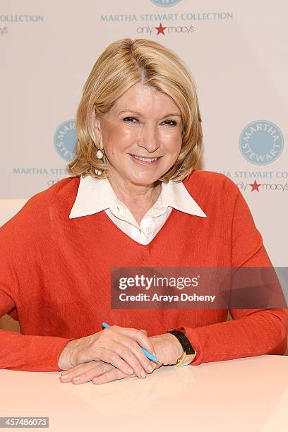 Martha Stewart signs copies of her new book "Martha Stewart's Cakes" at Macy's on December 17, 2013 in Pasadena, California.