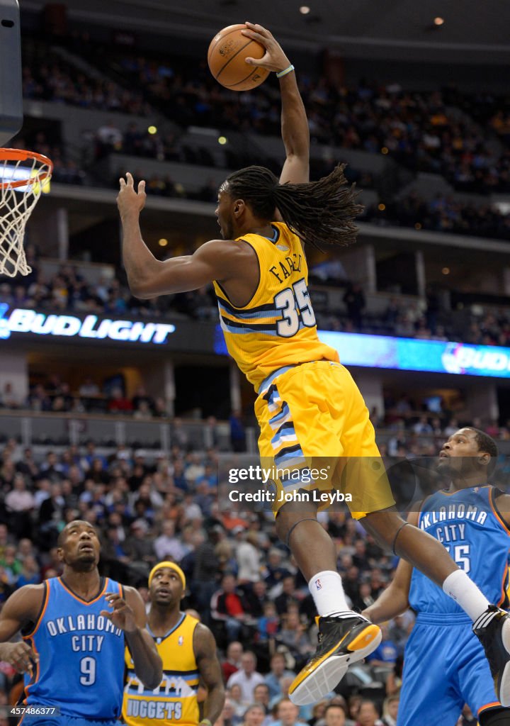 Denver Nuggets versus the Oklahoma City Thunder