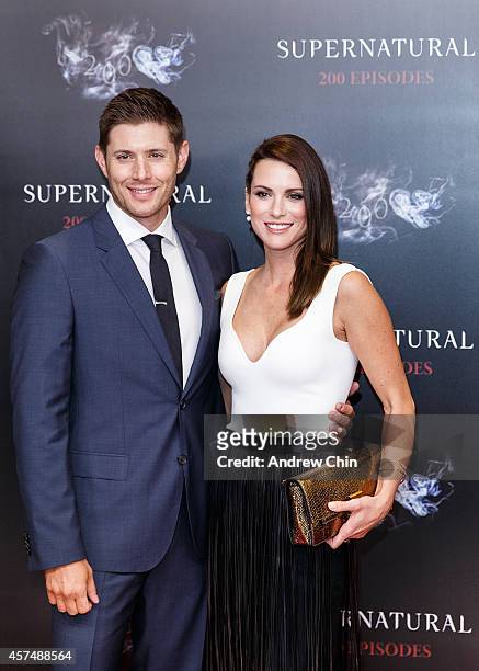 Actor Jensen Ackles and Actress Danneel Ackles celebrate the 200th episode of 'Supernatural' at Fairmont Pacific Rim Hotel on October 18, 2014 in...