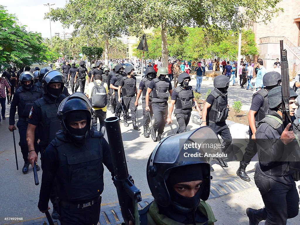 Students protest the military coup in Egypt