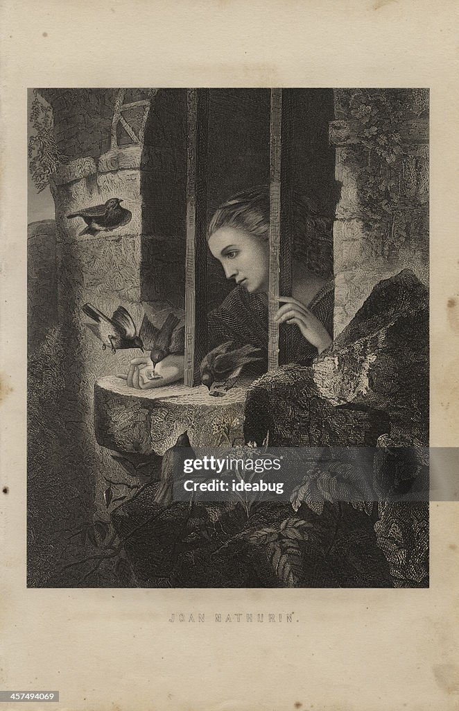 Illustration, From 1875, of Joan Mathurin Awaiting Execution