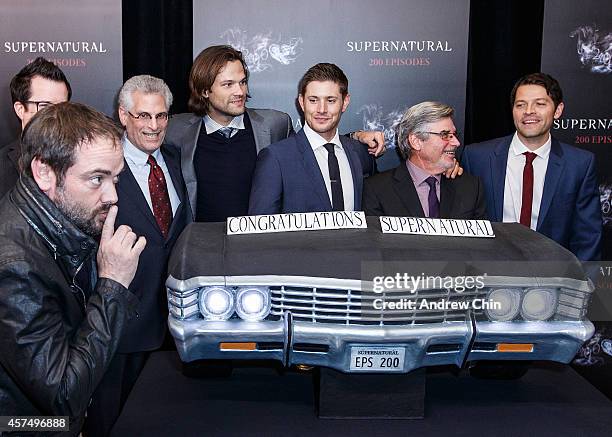 Actor Mark Sheppard, Producer/Writer Jeremy Carver, President of The CW Television Network Mark Pedowitz, Actor Jared Padalecki, Actor Jensen Ackles,...