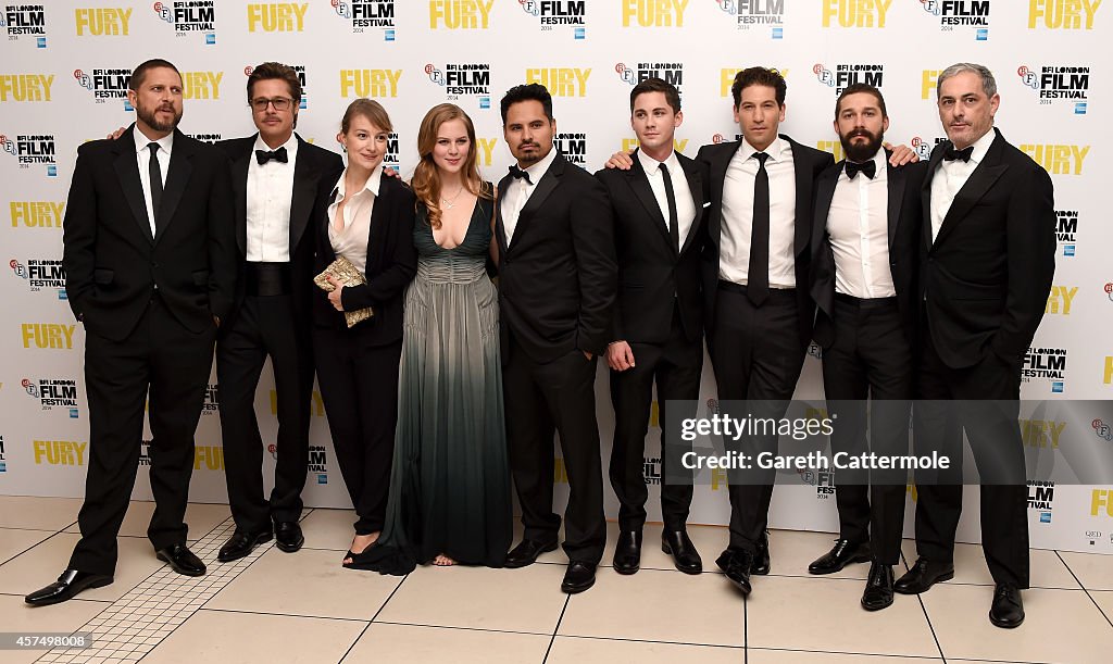 "Fury" - Closing Night European Premiere Gala Red Carpet Arrivals - 58th BFI London Film Festival