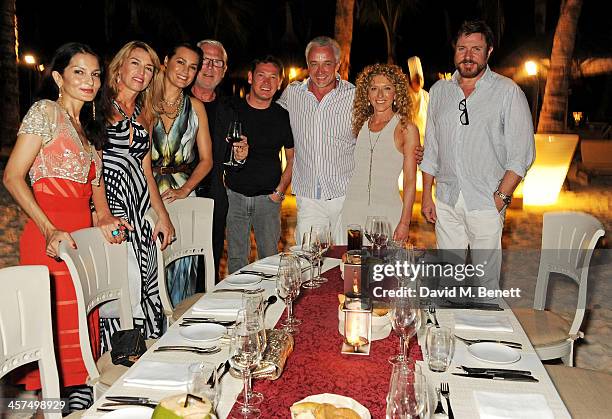 Yasmin Mills, Anastasia Webster, Yasmin Le Bon, Robert Clift, Sid Owen, John Gardiner, Kelly Hoppen and Simon Le Bon attend a private dinner hosted...