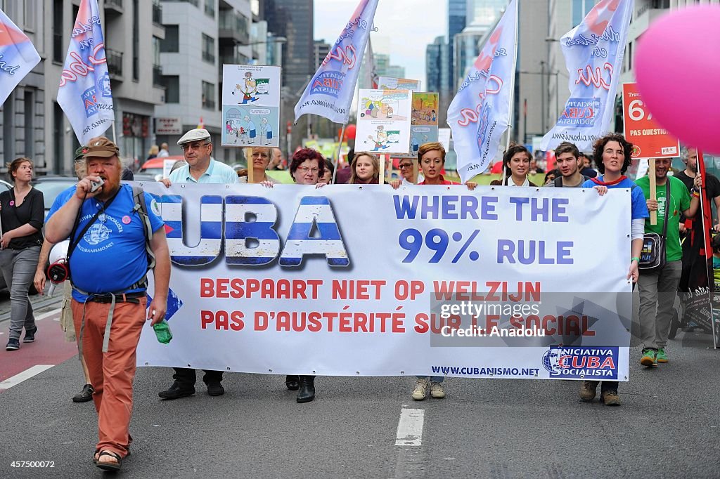 Protest held against government declaration in Brussels
