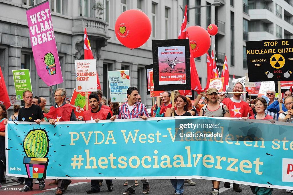 Protest held against government declaration in Brussels