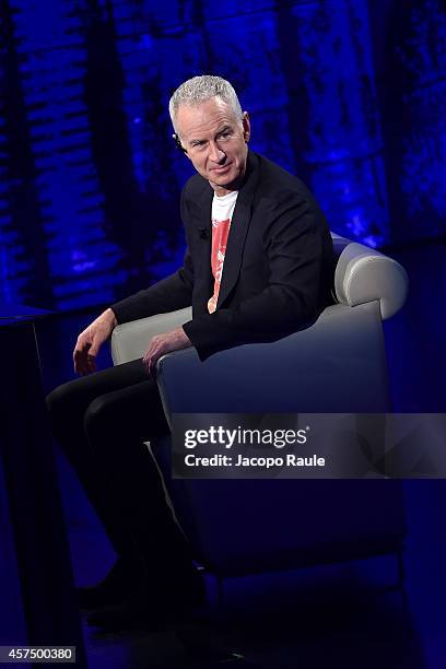 John McEnroe attends 'Che Tempo Che Fa' Italian Tv Show on October 16, 2014 in Milan, Italy.