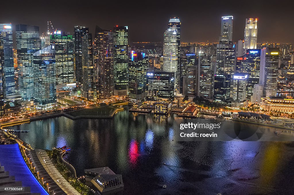 Singapore skyline at night