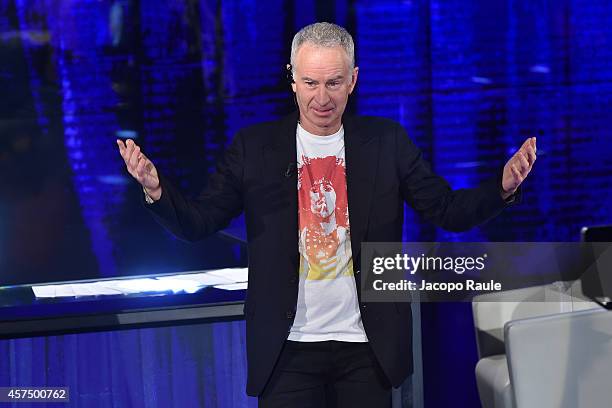 John McEnroe attends 'Che Tempo Che Fa' Italian Tv Show on October 16, 2014 in Milan, Italy.