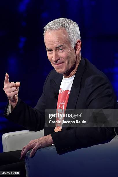 John McEnroe attends 'Che Tempo Che Fa' Italian Tv Show on October 16, 2014 in Milan, Italy.