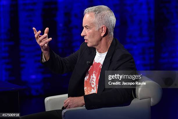 John McEnroe attends 'Che Tempo Che Fa' Italian Tv Show on October 16, 2014 in Milan, Italy.