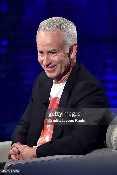 John McEnroe attends 'Che Tempo Che Fa' Italian Tv Show on October 16, 2014 in Milan, Italy.