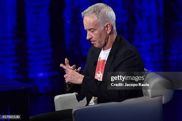 John McEnroe attends 'Che Tempo Che Fa' Italian Tv Show on October 16, 2014 in Milan, Italy.