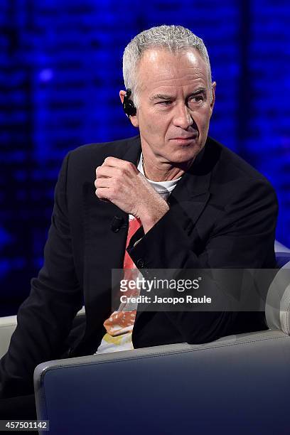 John McEnroe attends 'Che Tempo Che Fa' Italian Tv Show on October 16, 2014 in Milan, Italy.