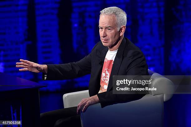 John McEnroe attends 'Che Tempo Che Fa' Italian Tv Show on October 16, 2014 in Milan, Italy.