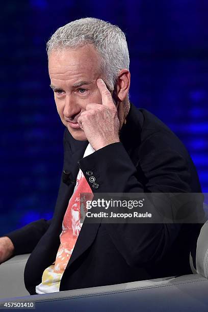 John McEnroe attends 'Che Tempo Che Fa' Italian Tv Show on October 16, 2014 in Milan, Italy.