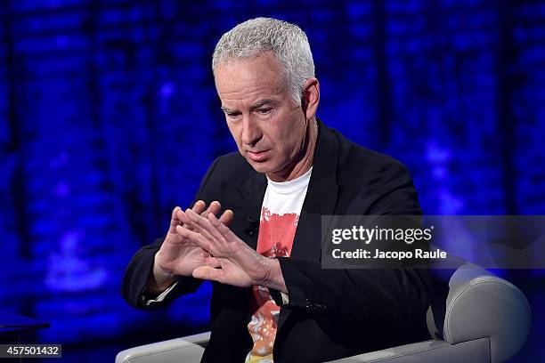 John McEnroe attends 'Che Tempo Che Fa' Italian Tv Show on October 16, 2014 in Milan, Italy.