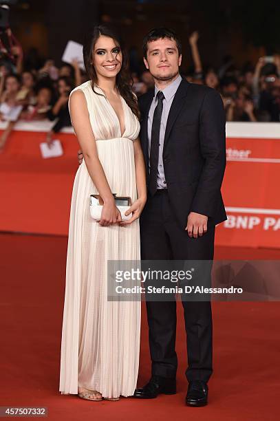 Claudia Traisac and Josh Hutcherson attend 'Escobar: Paradise Lost' Red Carpet during the 9th Rome Film Festival at Auditorium Parco Della Musica on...