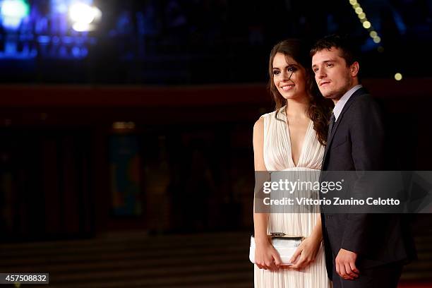 Josh Hutcherson and Claudia Traisac attend 'Escobar: Paradise Lost' Red Carpet during the 9th Rome Film Festival at Auditorium Parco Della Musica on...