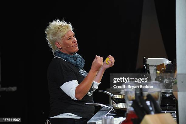 Chef Anne Burrell conducts a culinary presentation on KitchenAid stage at the Grand Tasting presented by ShopRite featuring KitchenAid® culinary...
