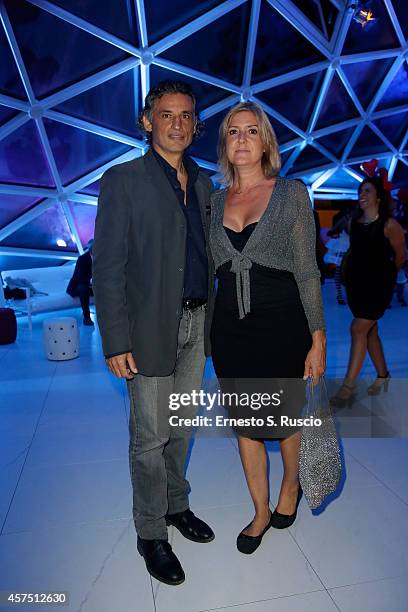 Enrico Lo Verso and Elena Lo Verso attend the Party Lanterna Di Fuksas during the 9th Rome Film Festival on October 19, 2014 in Rome, Italy.