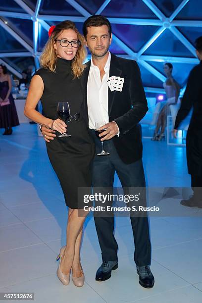 Milena Mancini and Vinicio Marchioni attend the Party Lanterna Di Fuksas during the 9th Rome Film Festival on October 19, 2014 in Rome, Italy.