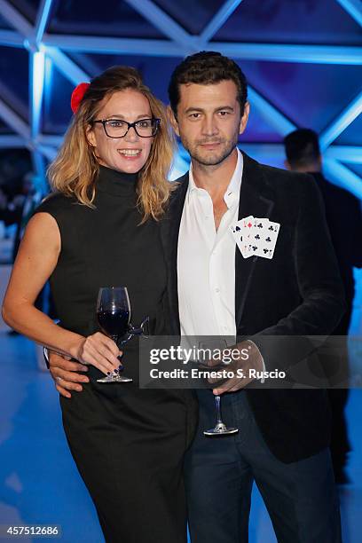 Milena Mancini and Vinicio Marchioni attend the Party Lanterna Di Fuksas during the 9th Rome Film Festival on October 19, 2014 in Rome, Italy.