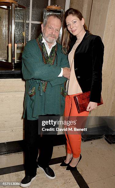 Terry Gilliam and Amy Gilliam attend the party for the Closing Night Gala Premiere for "Fury" during the 58th BFI London Film Festival at Odeon...