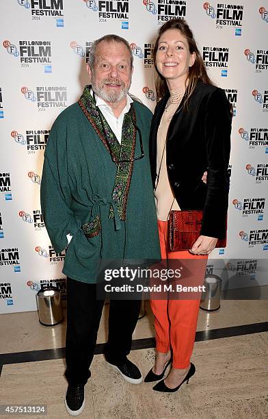 Terry Gilliam and Amy Gilliam attend the party for the Closing Night Gala Premiere for "Fury" during the 58th BFI London Film Festival at Odeon...