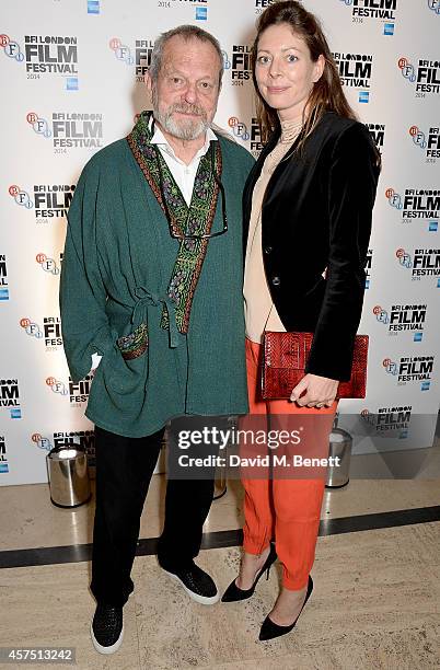 Terry Gilliam and Amy Gilliam attend the party for the Closing Night Gala Premiere for "Fury" during the 58th BFI London Film Festival at Odeon...