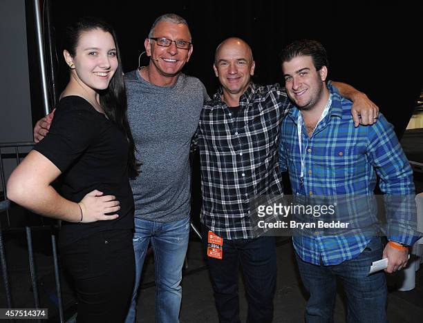 Annalise Irvine, Chef Robert Irvine and Devin Padgett pose backstage with guests at the Grand Tasting presented by ShopRite featuring KitchenAid®...