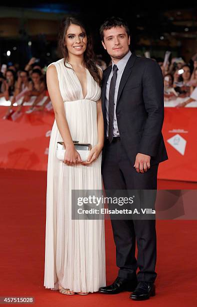 Actress Claudia Traisac and actor Josh Hutcherson attend 'Escobar: Paradise Lost' Red Carpet during the 9th Rome Film Festival at Auditorium Parco...