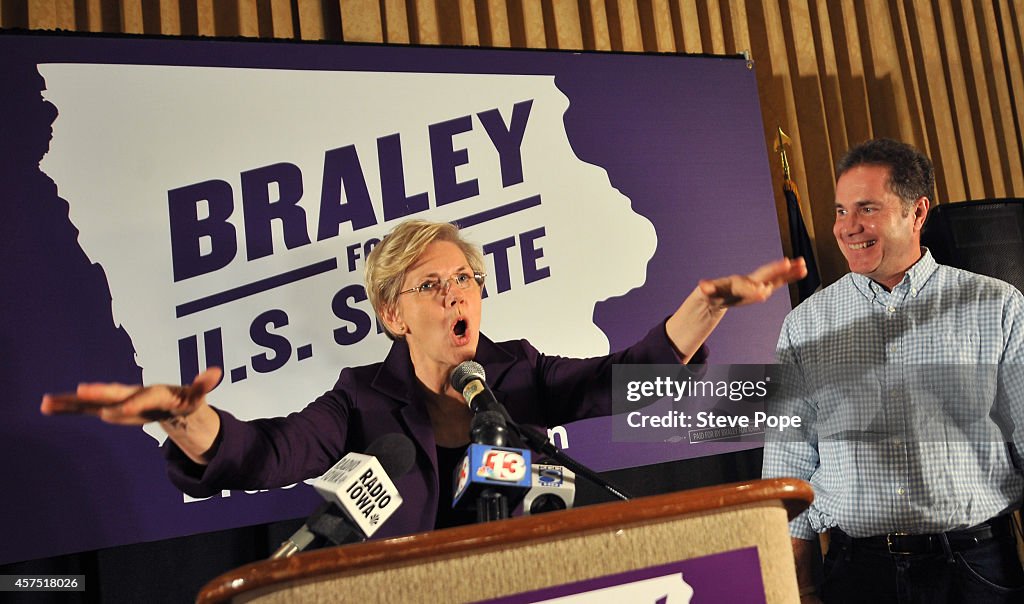 Elizabeth Warren Campaigns With Bruce Braley For His Senate Campaign Bid