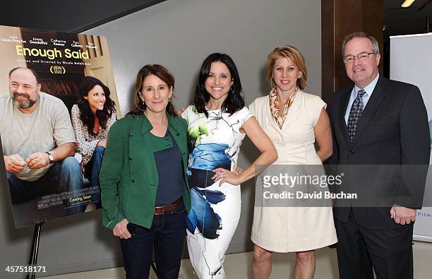 Director Nicole Holofcener, actress Julia Louis-Dreyfus, moderator Sharon Waxman and film LA president Paul Audley attend TheWrap's Awards & Foreign...