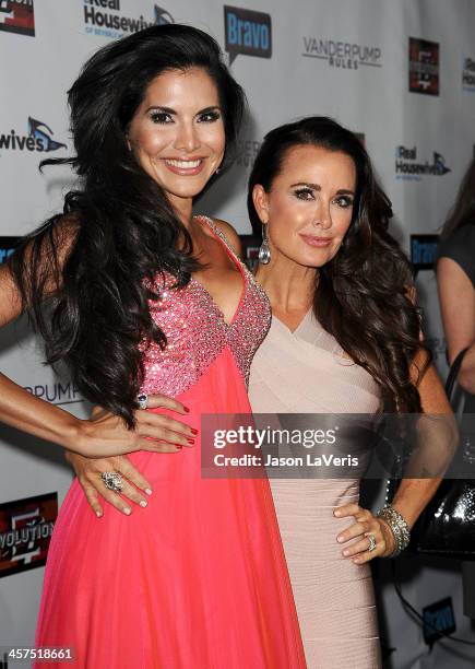 Joyce Giraud de Ohoven and Kyle Richards attend the "The Real Housewives of Beverly Hills" and "Vanderpump Rules" premiere party at Boulevard3 on...