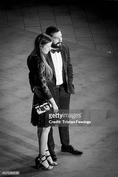 Mia Goth and Shia LeBeouf attends the gala premiere of Fury as part of The 58th London Film Festival on October 19, 2014 in London, England.