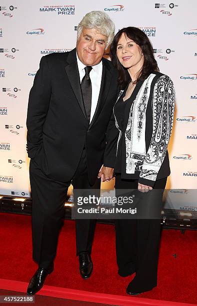 Honoree Jay Leno and his wife Mavis Leno arrive at the 2014 Kennedy Center's Mark Twain Prize For American Humor honoring Jay Leno at The Kennedy...