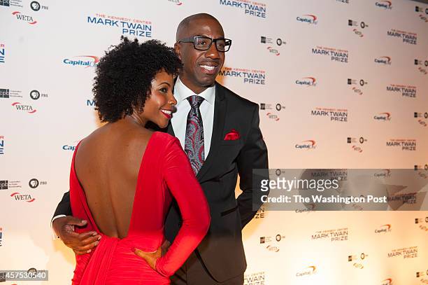 Smoove arrives on the red carpet for the 17TH Annual Mark Twain Prize for American Humor with his wife Shahidah Omar at the Kennedy Center October...