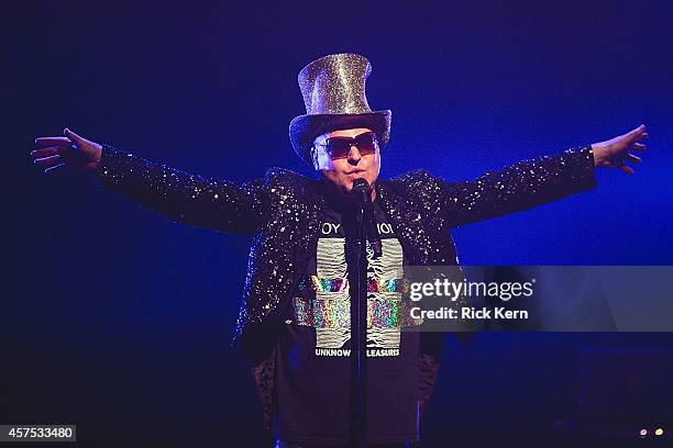 Singer-songwriter Andy Bell of Erasure performs in concert at ACL Live on October 19, 2014 in Austin, Texas.