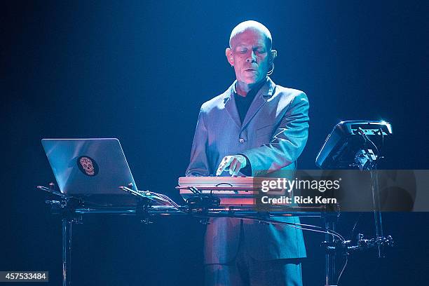 Musician/vocalist Vince Clarke of Erasure performs in concert at ACL Live on October 19, 2014 in Austin, Texas.