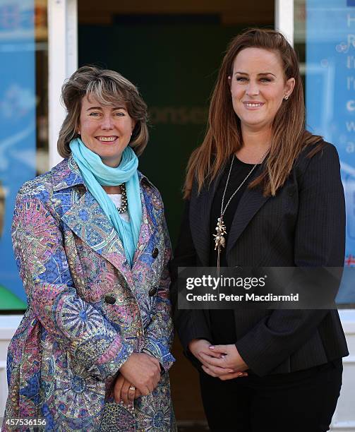 Prospective Conservative party candidates Anna Firth and Kelly Tolhurst stand outside campaign headquarters on October 20, 2014 in Rochester,...