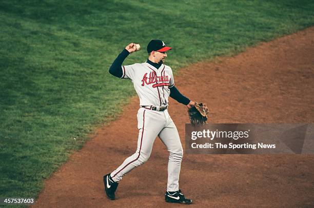Walt Weiss of the Atlanta Braves during Game Four of the World Series against the New York Yankees on October 27, 1999 at Yankee Stadium in Bronx,...