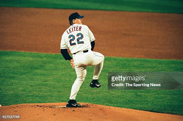 Al Leiter of the New York Mets during Game Five of the World Series against the New York Yankees on October 26, 2000 at Shea Stadium in Flushing, New...