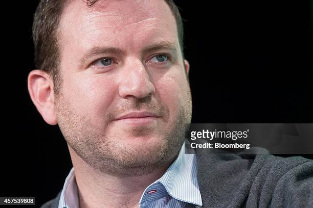 Eze Vidra, general partner at Google Ventures Europe, pauses while attending a panel session at the Disrupt Europe 2014 conference in London, U.K.,...
