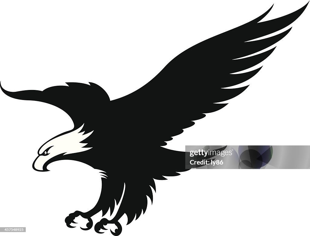 Eagle In Black And White Mascot High-Res Vector Graphic - Getty Images