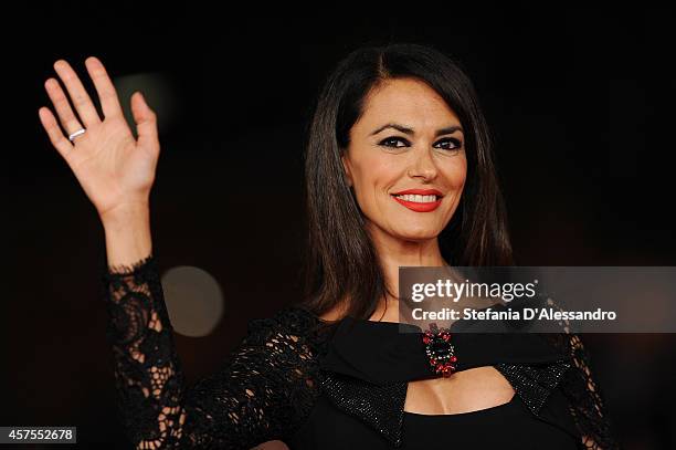 Maria Grazia Cucinotta attends 'Obra' Red Carpet during the 9th Rome Film Festival at Auditorium Parco Della Musica on October 20, 2014 in Rome,...